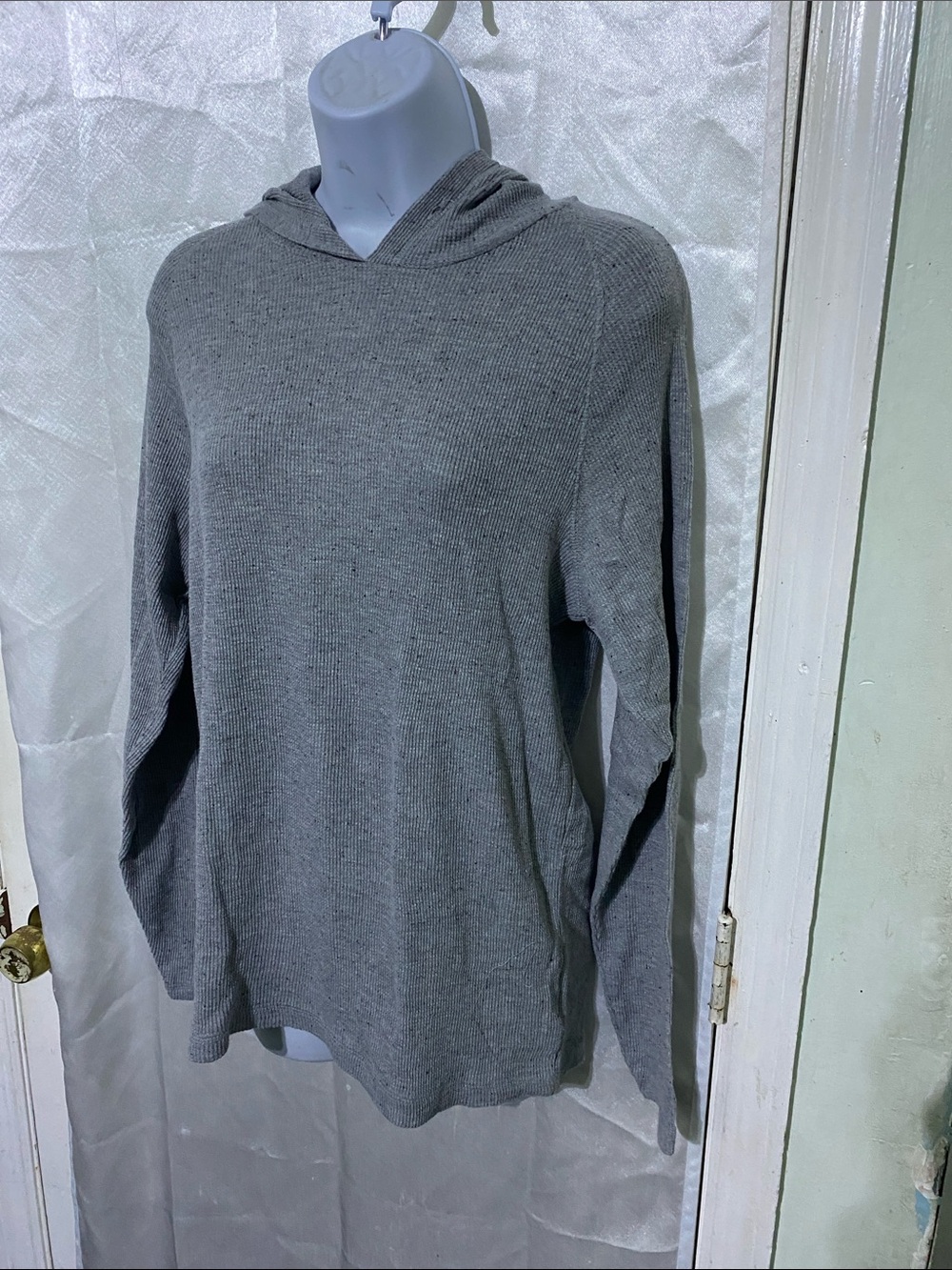 Men's Lightweight Grey Crewneck Hooded Sweater